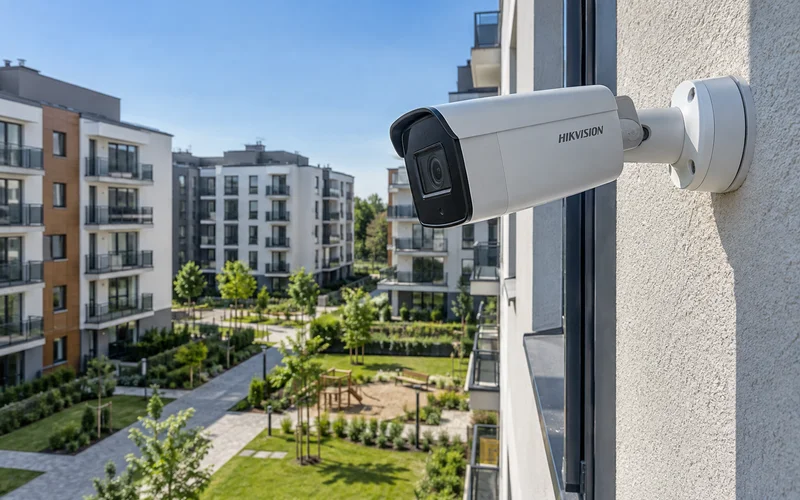 Hikvision на стене дома: весь двор ЖК